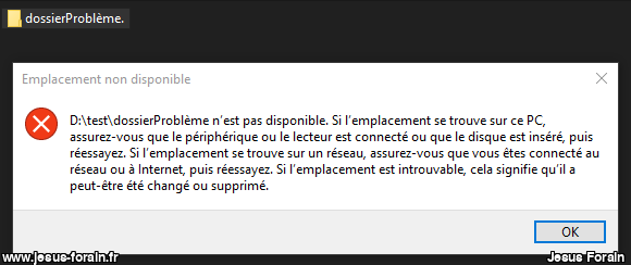 Windows: renommer un dossier ou fichier dont le nom finit par un point